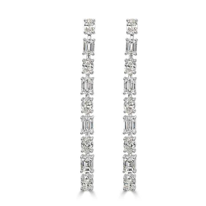 3.89 ct Diamond Earrings in 18K White Gold