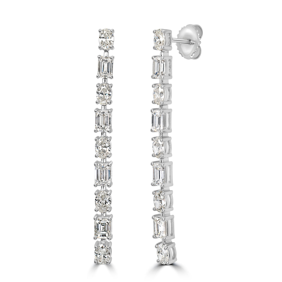 3.89 ct Diamond Earring in 18K White Gold
