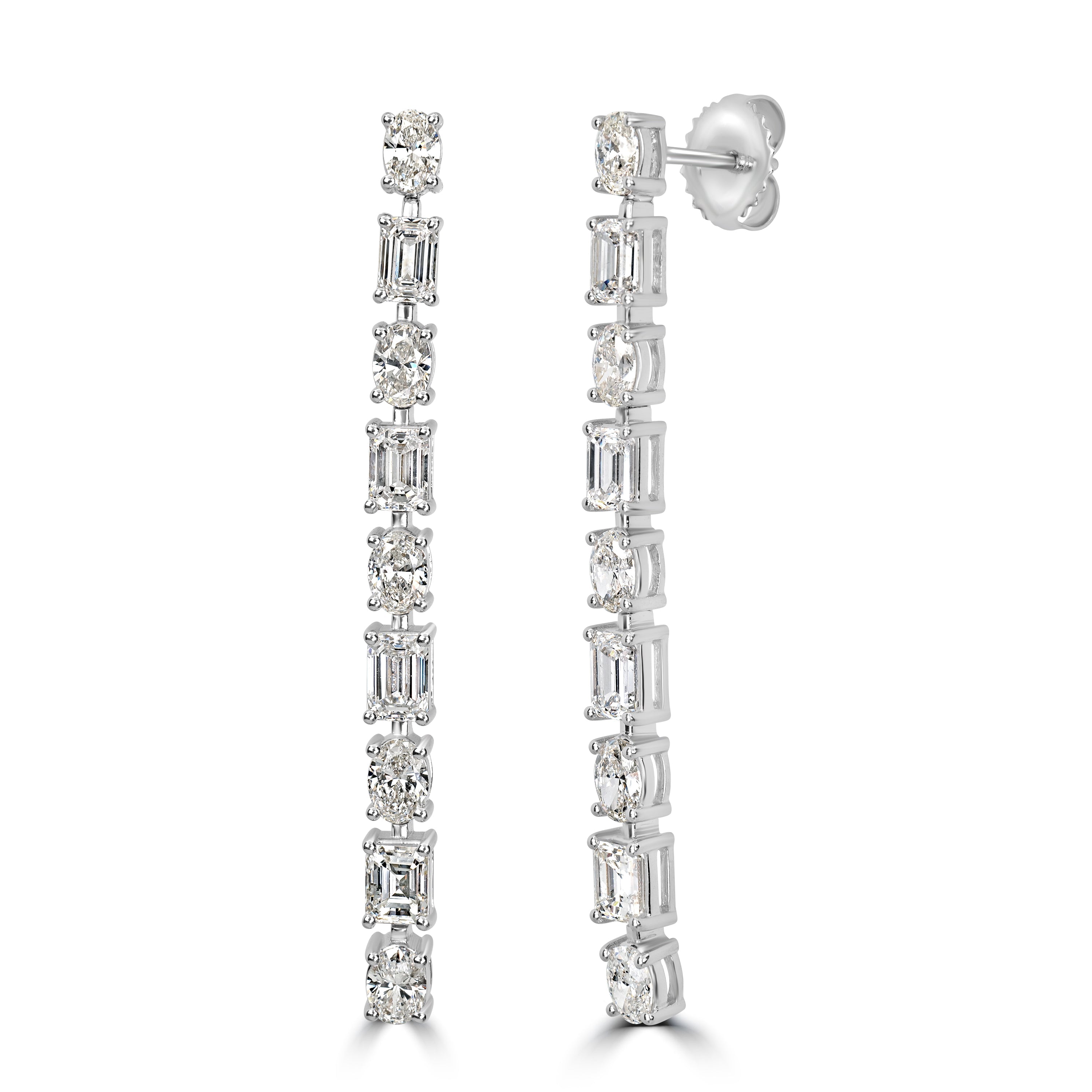 3.89 ct Diamond Earrings in 18K White Gold