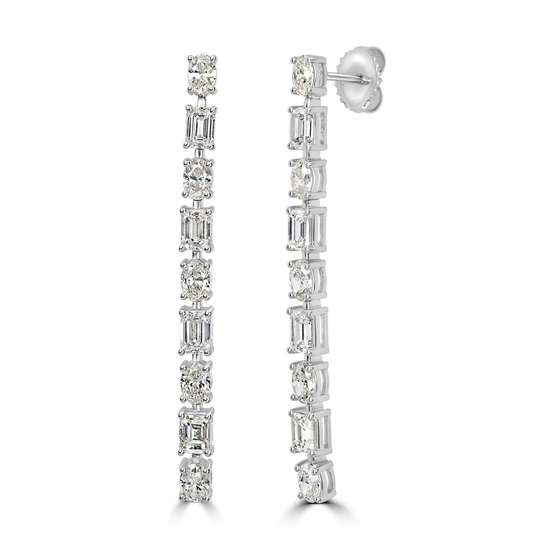 3.89 ct Diamond Earrings in 18K White Gold