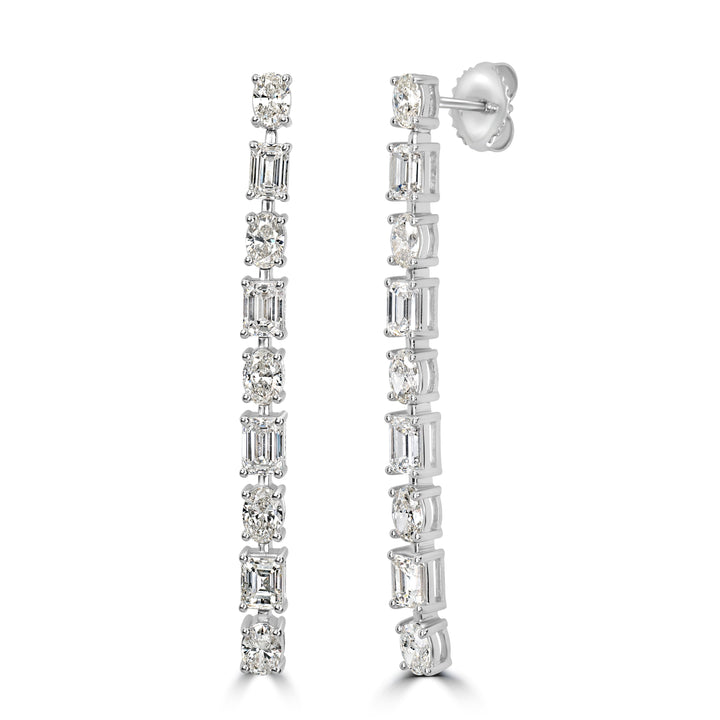 3.89 ct Diamond Earrings in 18K White Gold
