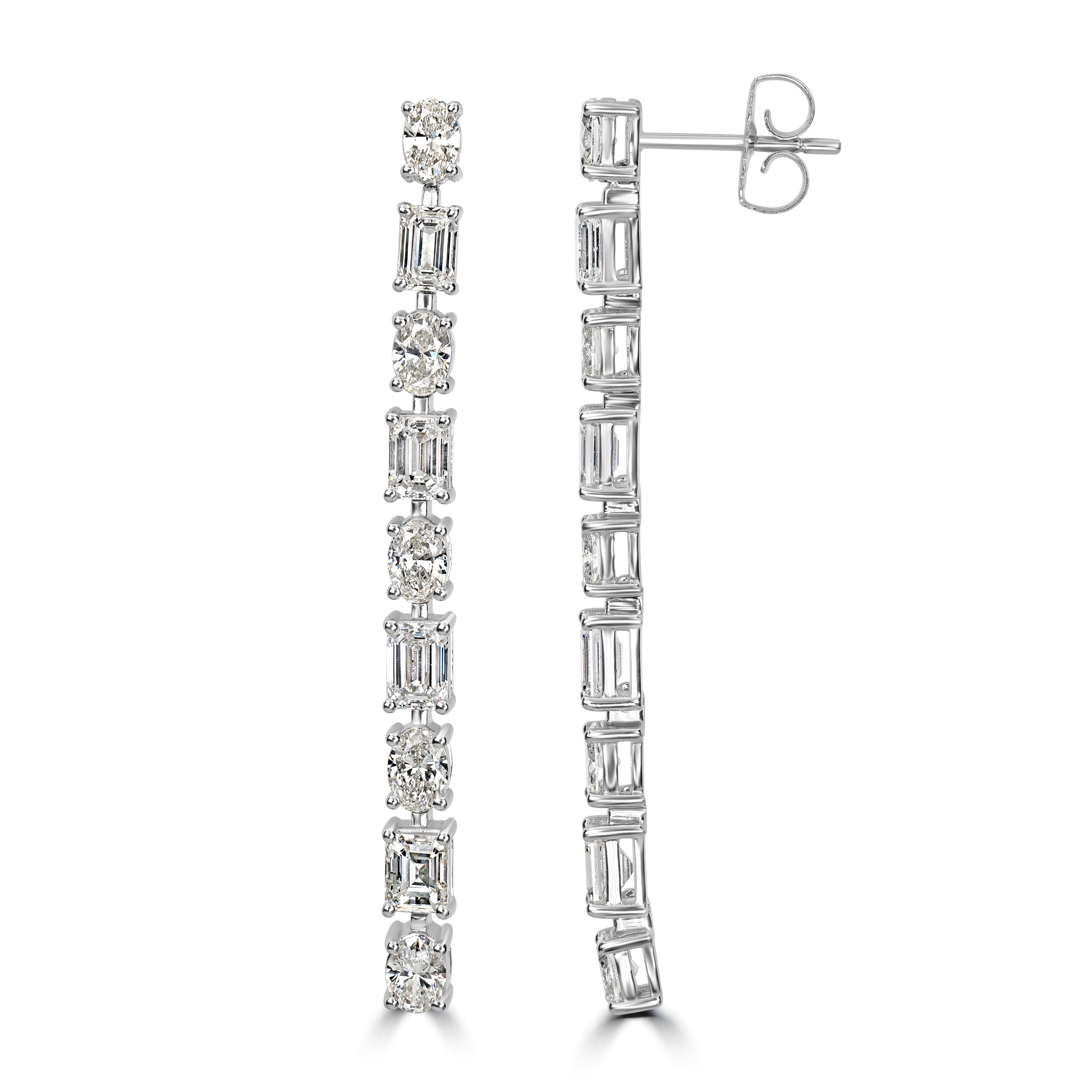3.89 ct Diamond Earrings in 18K White Gold