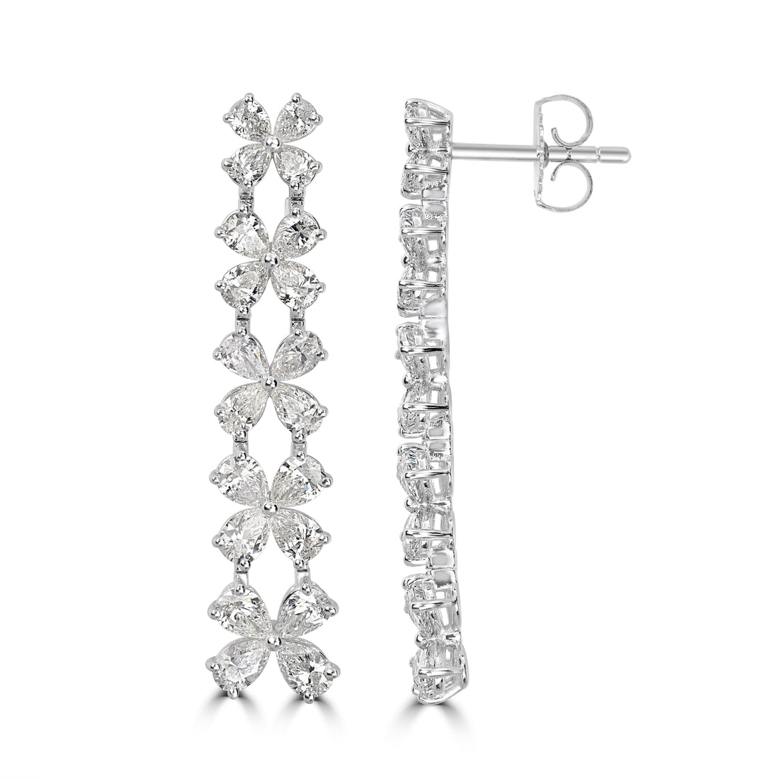 4.04 ct Diamond Earring in 18K White Gold