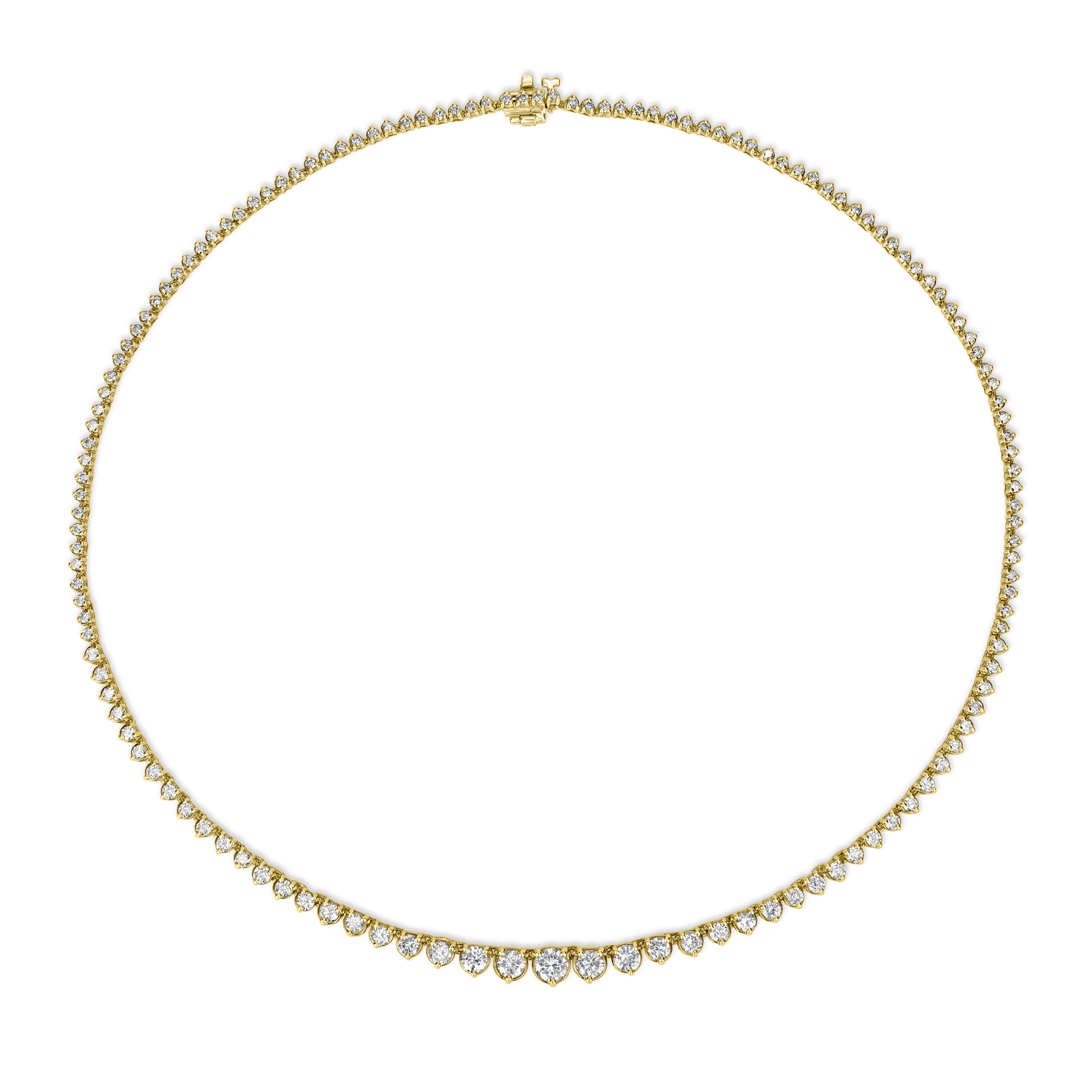 6.00 ct Graduated Diamond Tennis Necklace in 18K Yellow Gold
