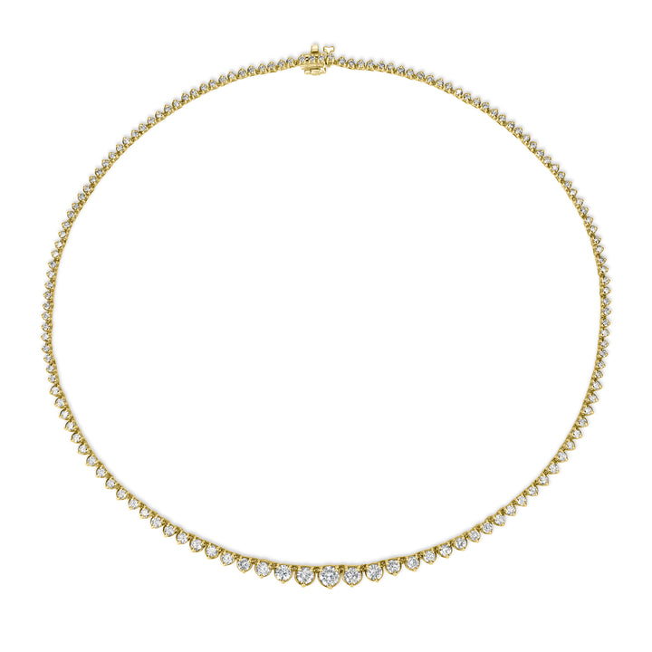 6.00 ct Graduated Diamond Tennis Necklace in 18K Yellow Gold