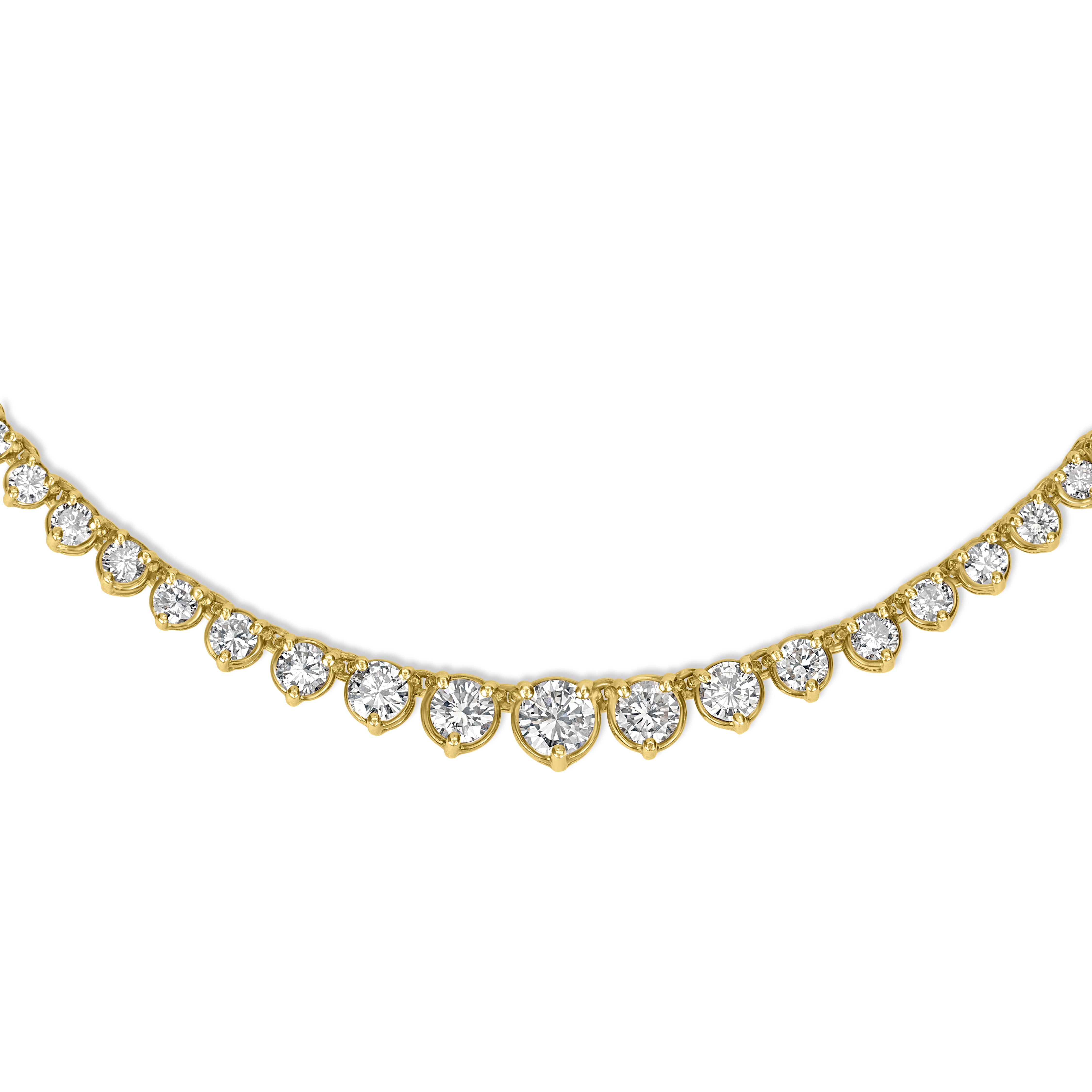 6.00 ct Graduated Diamond Tennis Necklace in 18K Yellow Gold