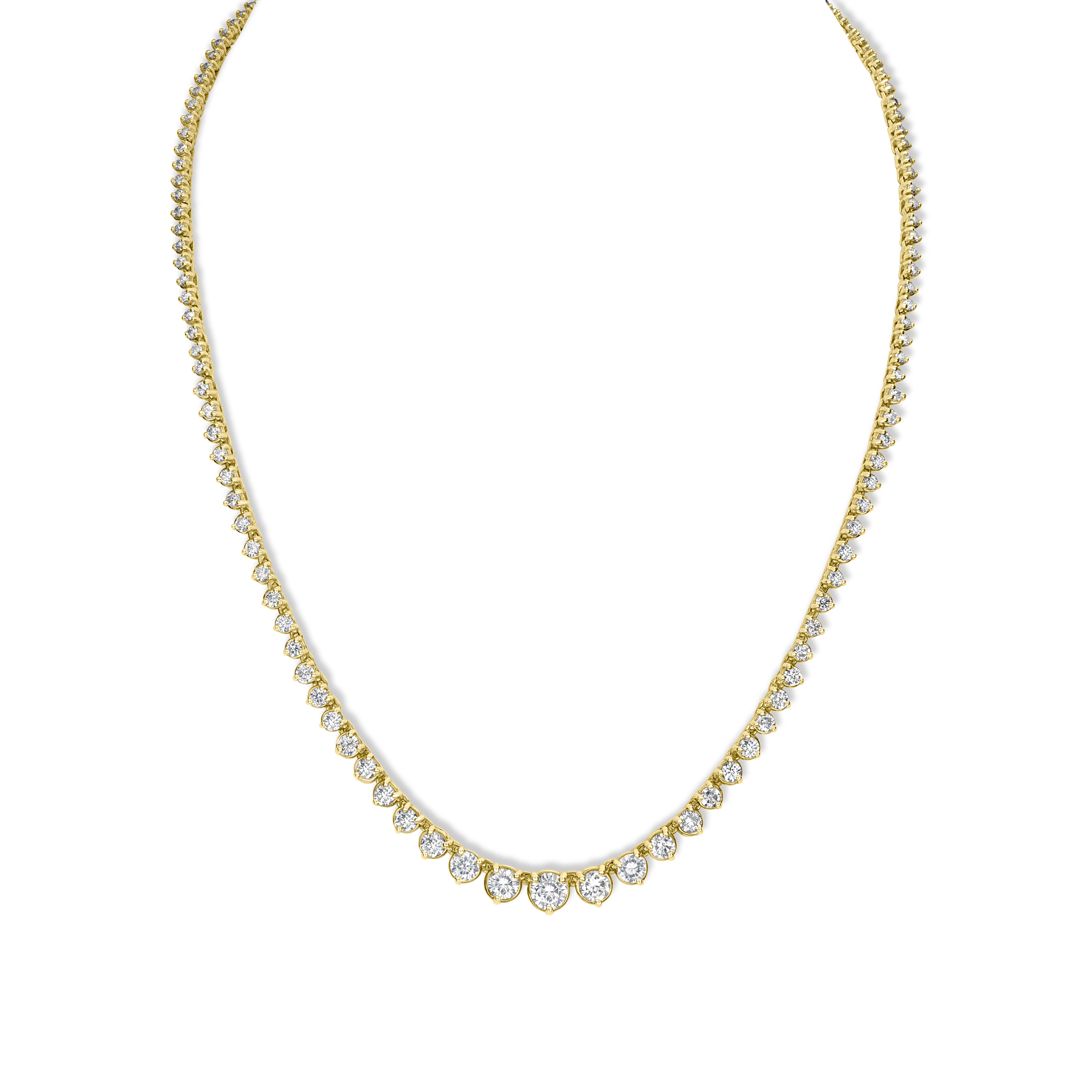 6.00 ct Graduated Diamond Tennis Necklace in 18K Yellow Gold
