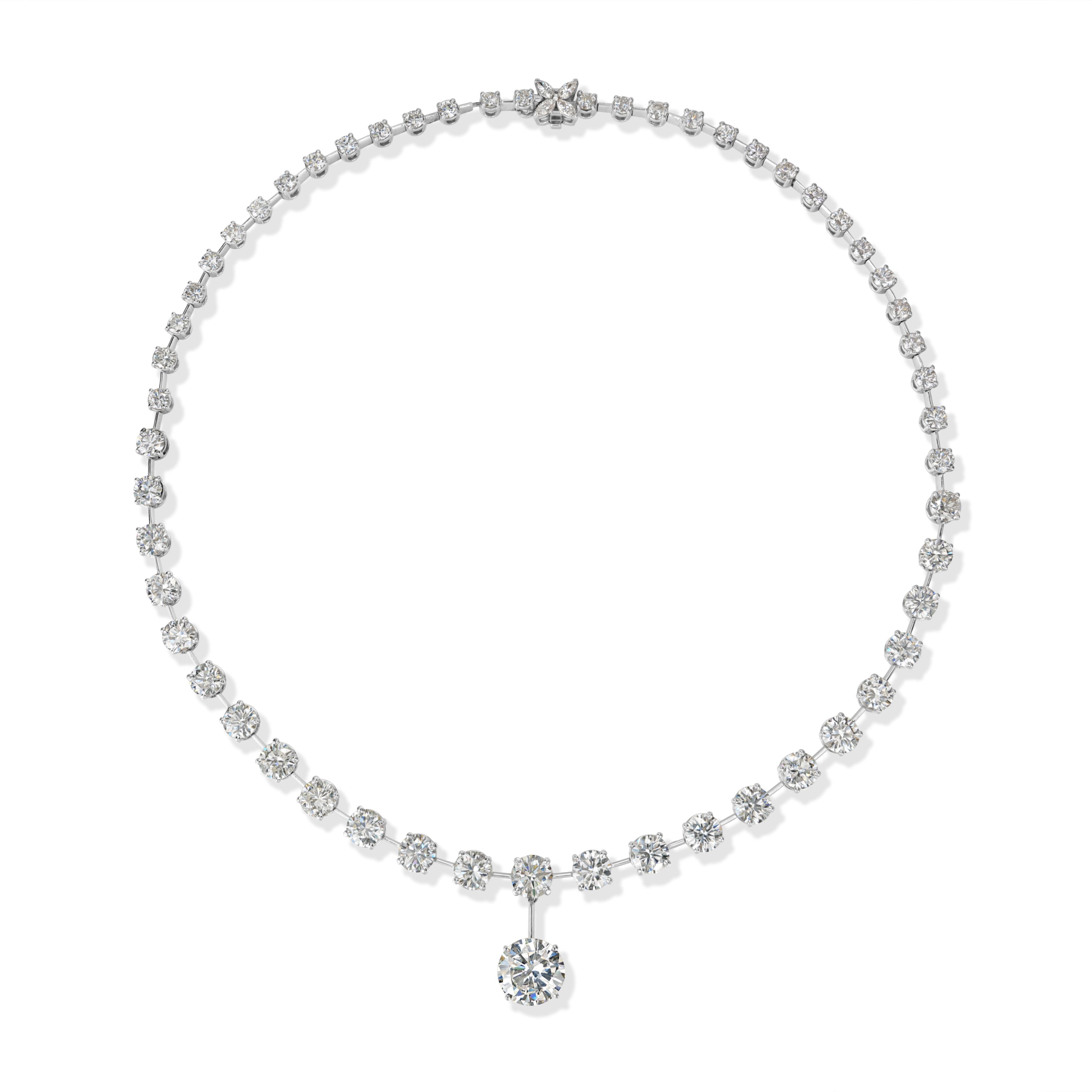 32.59 ctw Diamond Necklace in 18K White Gold - GIA Certified