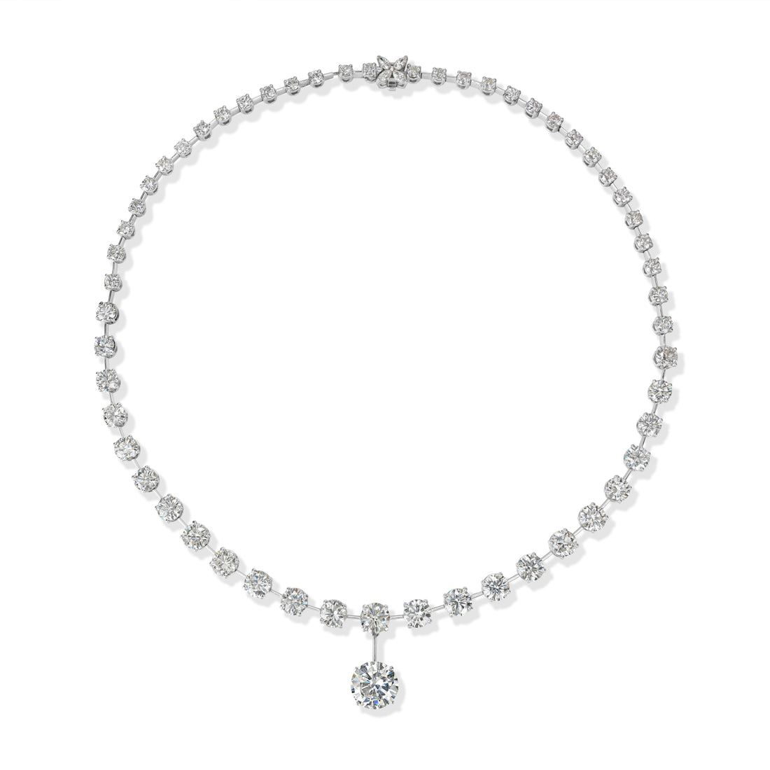32.59 ctw Diamond Necklace in 18K White Gold - GIA Certified