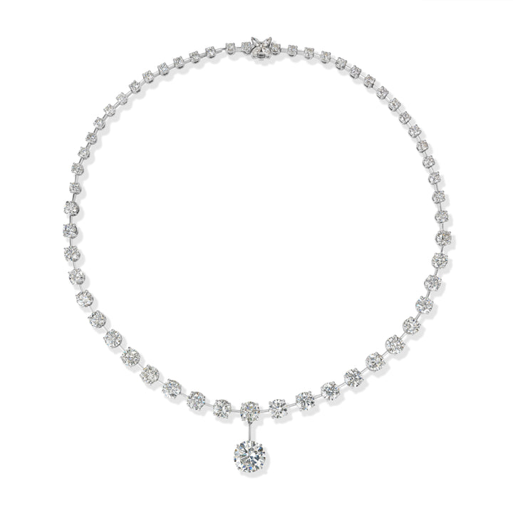32.59 ctw Diamond Necklace in 18K White Gold - GIA Certified