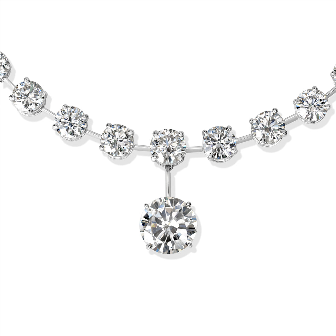 32.59 ctw Diamond Necklace in 18K White Gold - GIA Certified