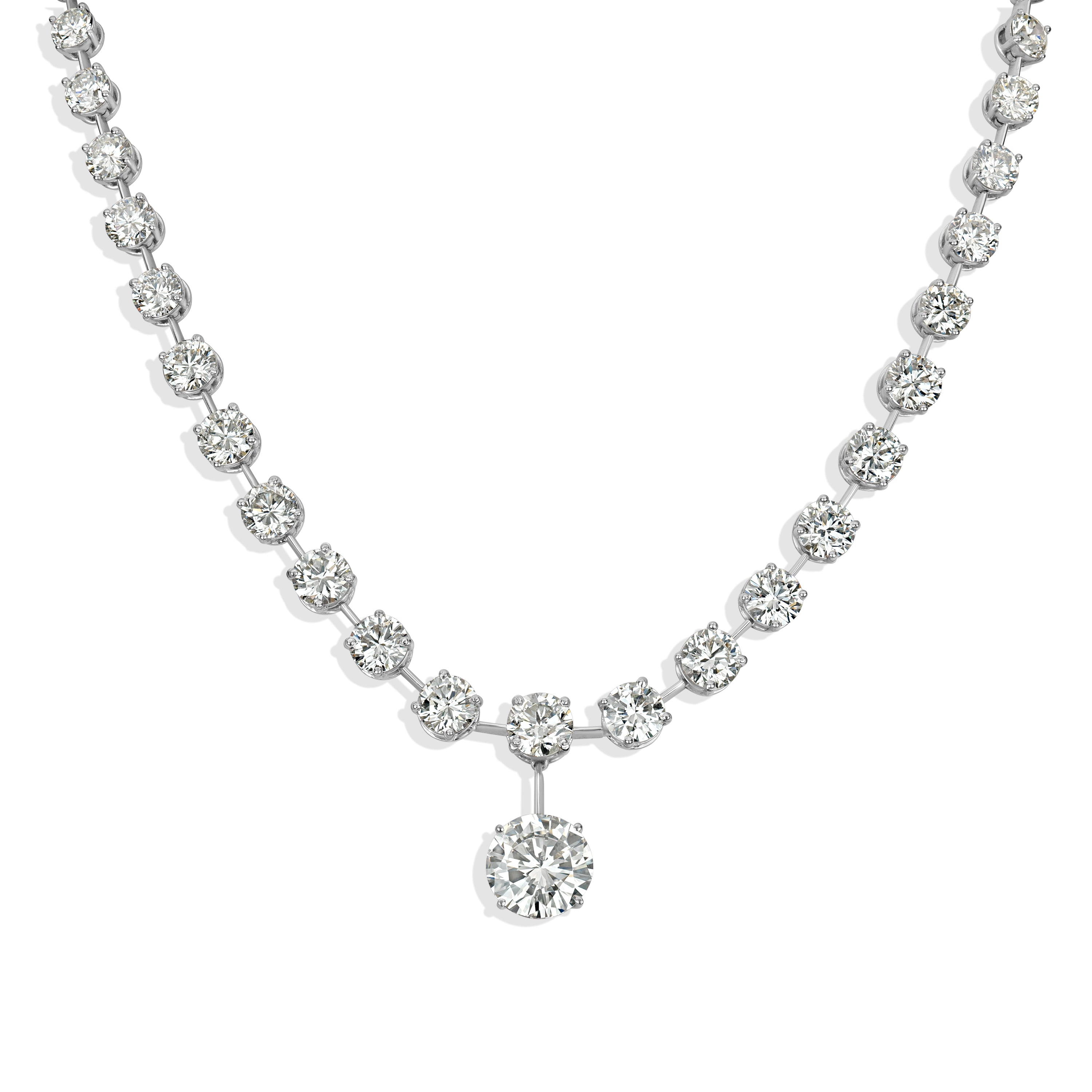 32.59 ctw Diamond Necklace in 18K White Gold - GIA Certified