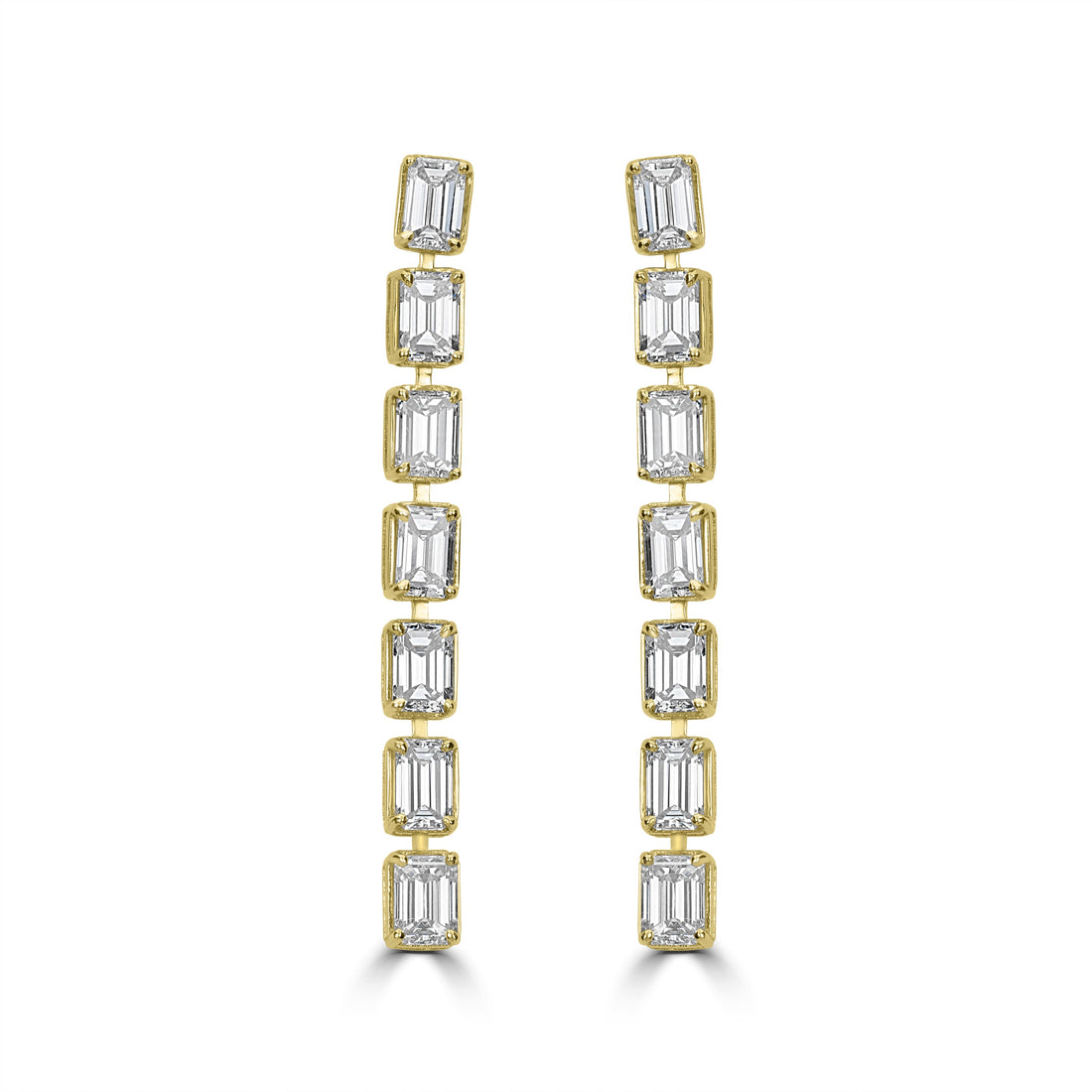 3.60 ct Diamond Earrings in 18K Yellow Gold