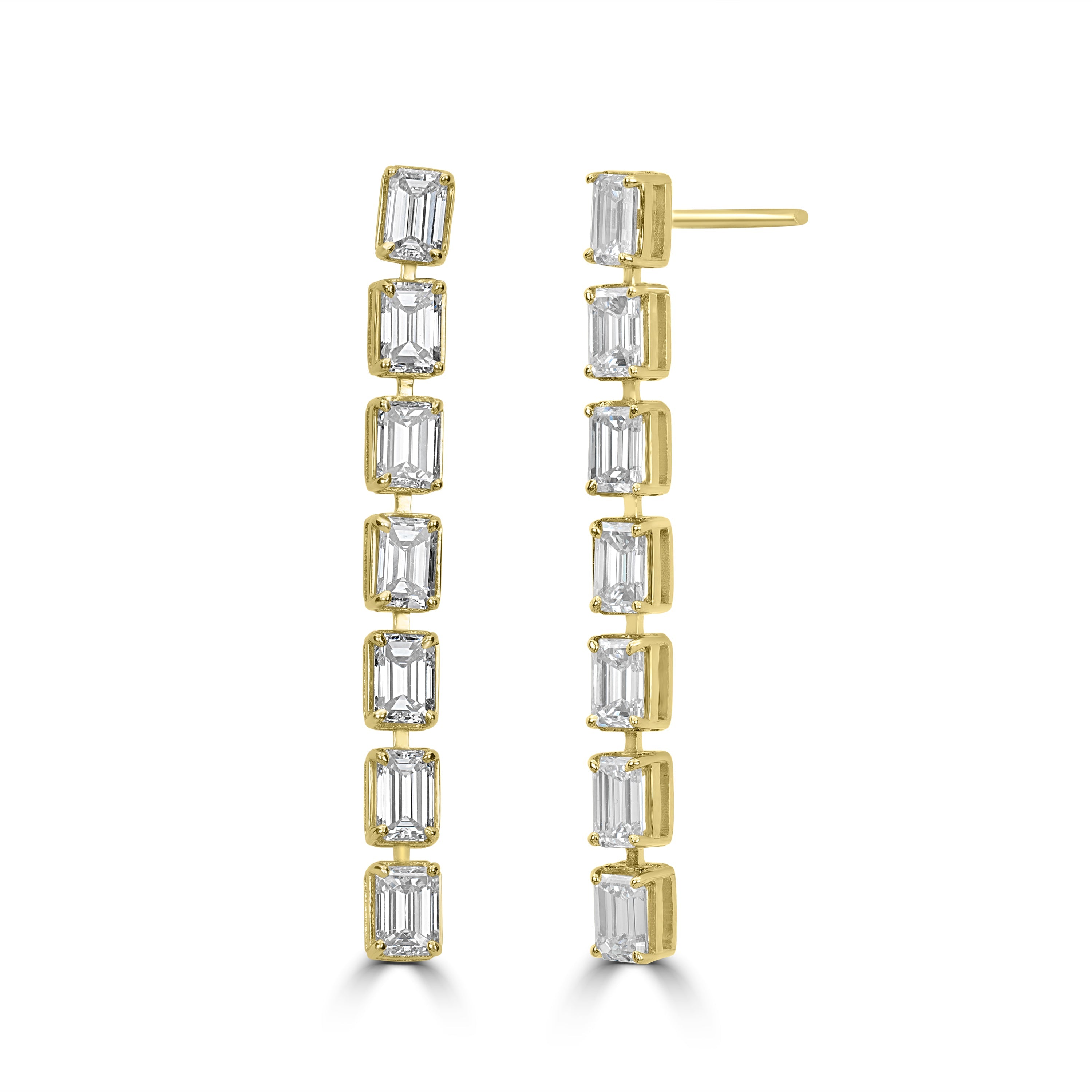 3.60 ct Diamond Earrings in 18K Yellow Gold