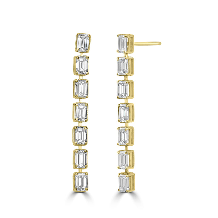 3.60 ct Diamond Earrings in 18K Yellow Gold
