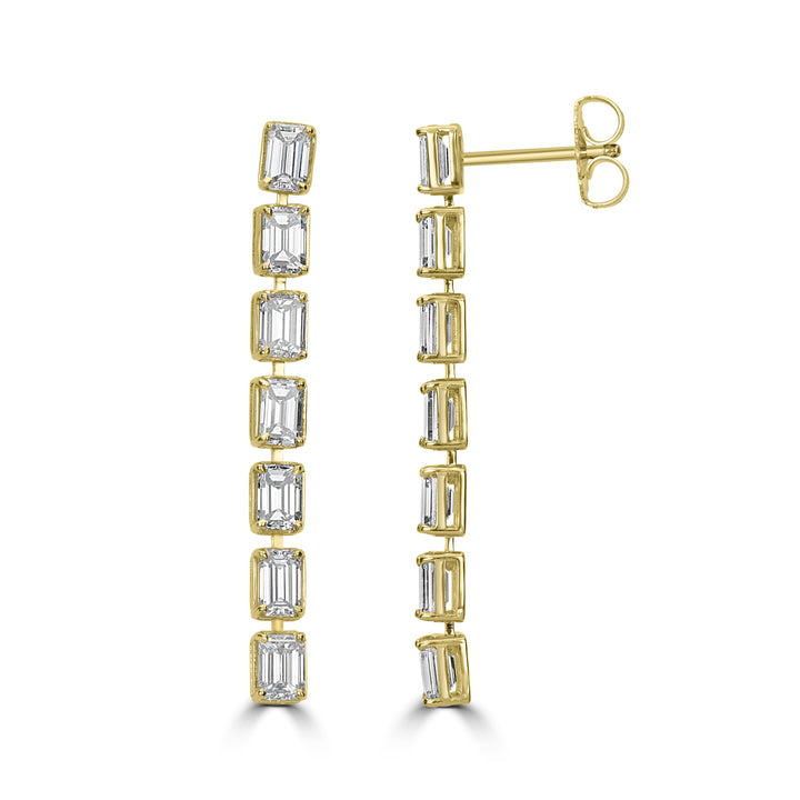 3.60 ct Diamond Earring in 18K Yellow Gold