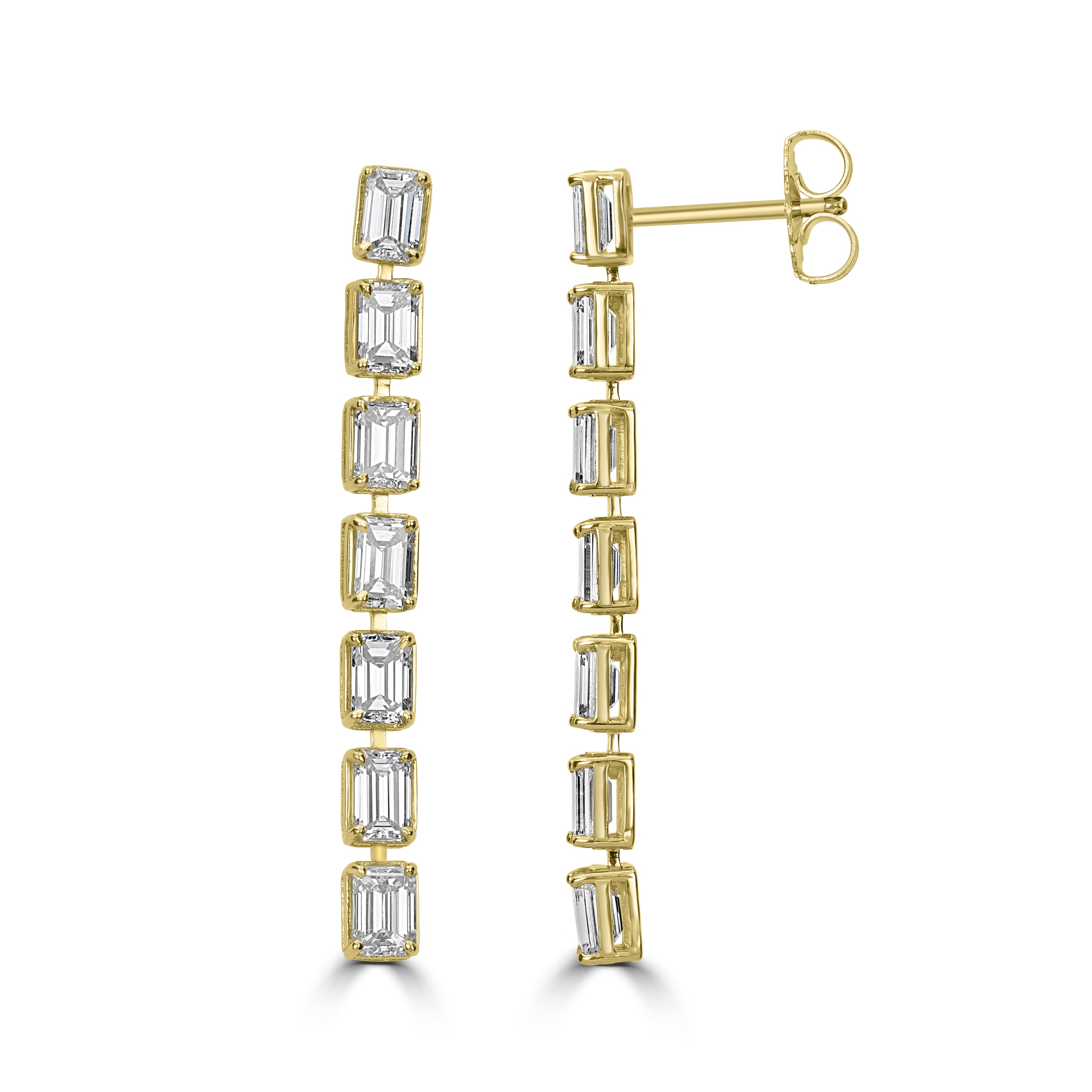3.60 ct Diamond Earrings in 18K Yellow Gold