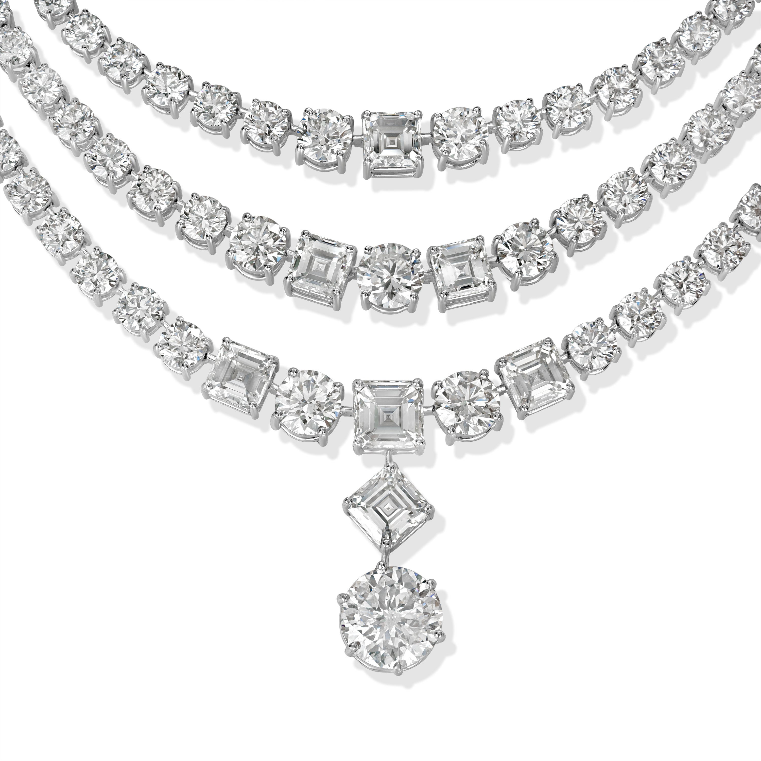 132.21 ctw Diamond Necklace in Platinum - GIA Certified