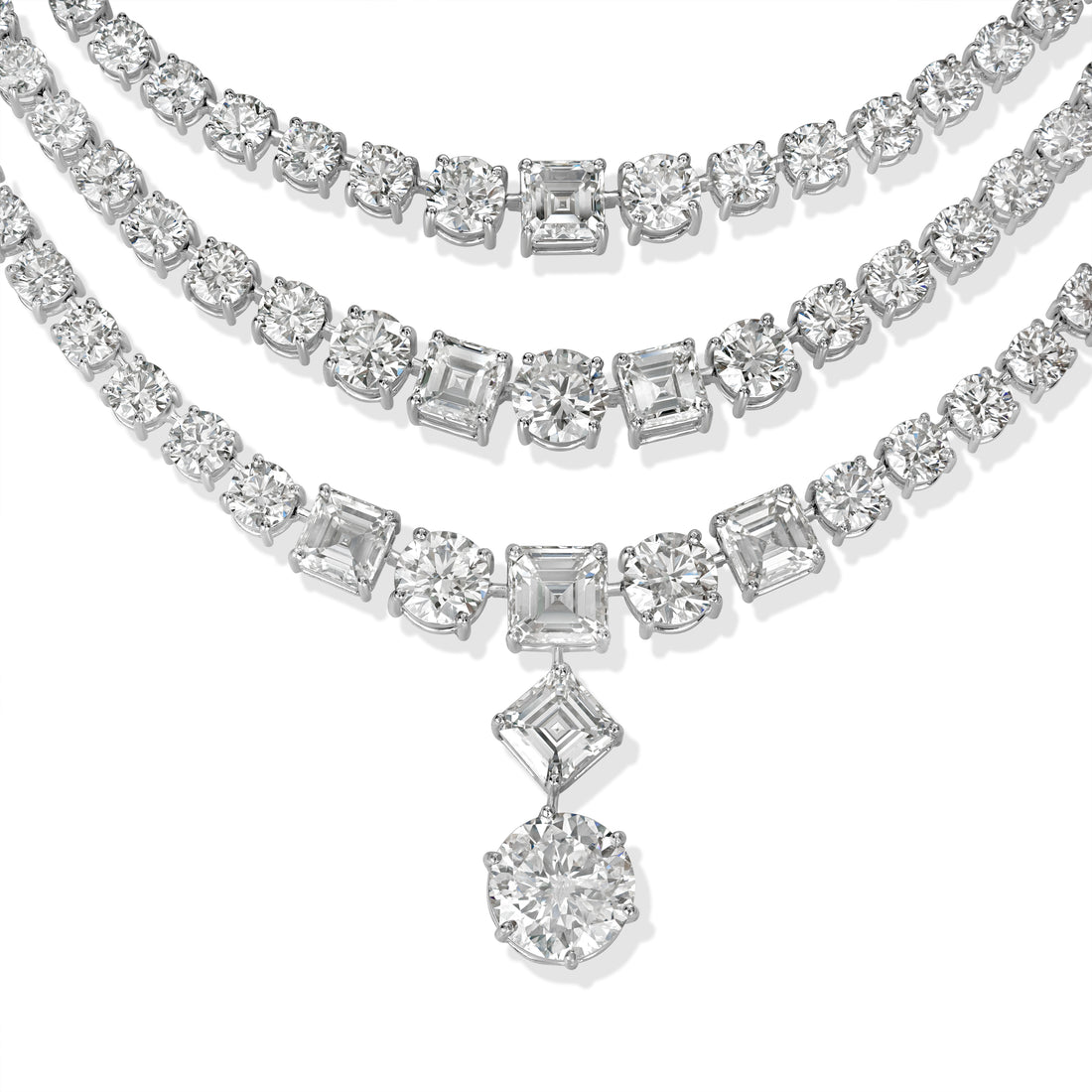 132.21 ctw Diamond Necklace in Platinum - GIA Certified