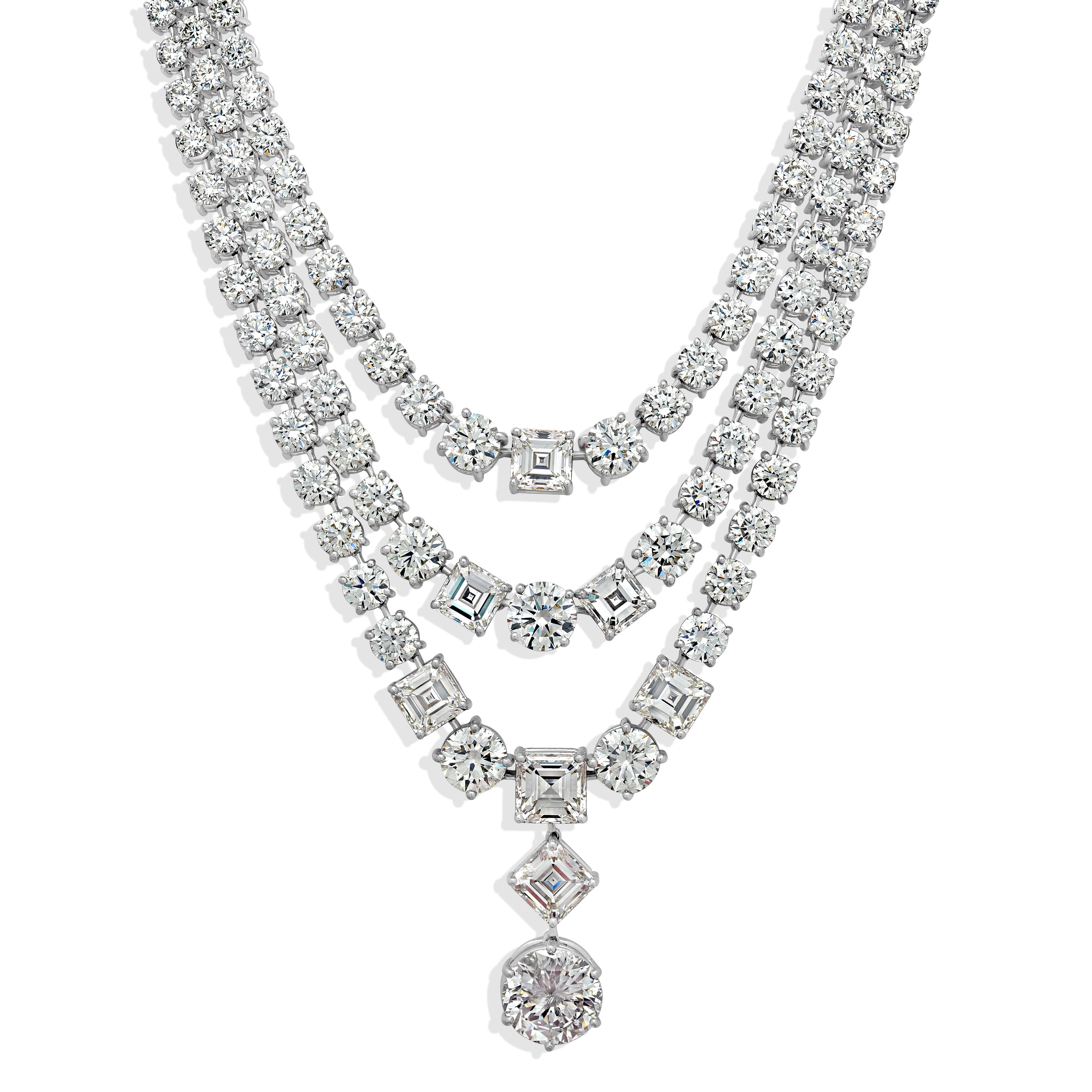 132.21 ctw Diamond Necklace in Platinum - GIA Certified