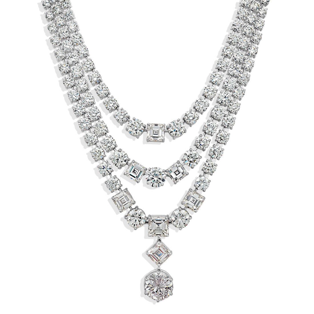 132.21 ctw Diamond Necklace in Platinum - GIA Certified
