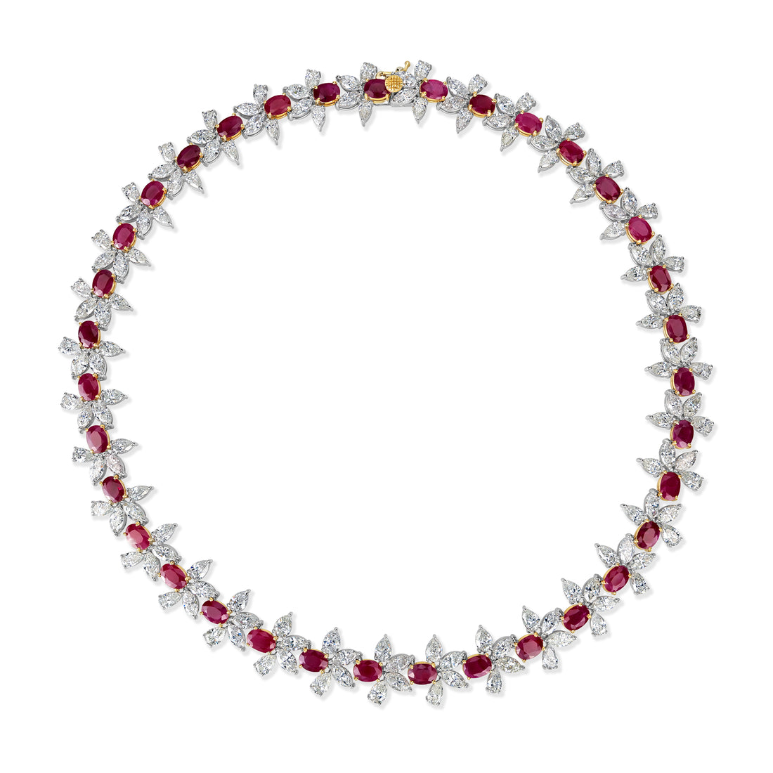 45.31 ct Diamond and 38.63 ct Ruby Gemstone in 18K Two-Tone Gold