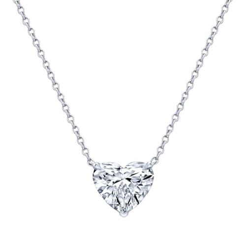 GIA Certified 2.02 Ct Heart Shape Diamond Solitaire Pendant Necklace