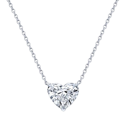 GIA Certified 2.02 Ct Heart Shape Diamond Solitaire Pendant Necklace