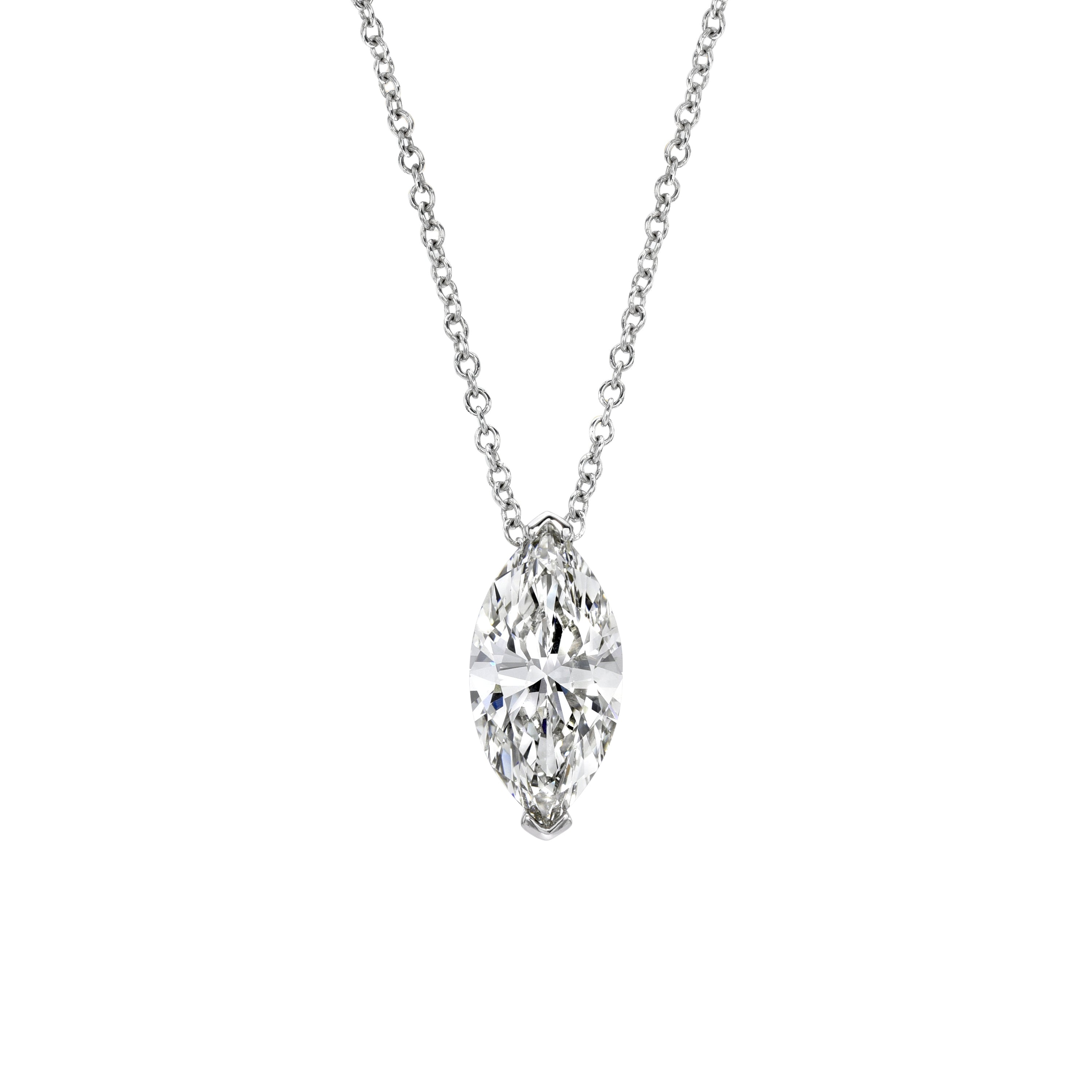 2.68 ct Marquise Diamond Solitaire Pendant Necklace - EGL Certified