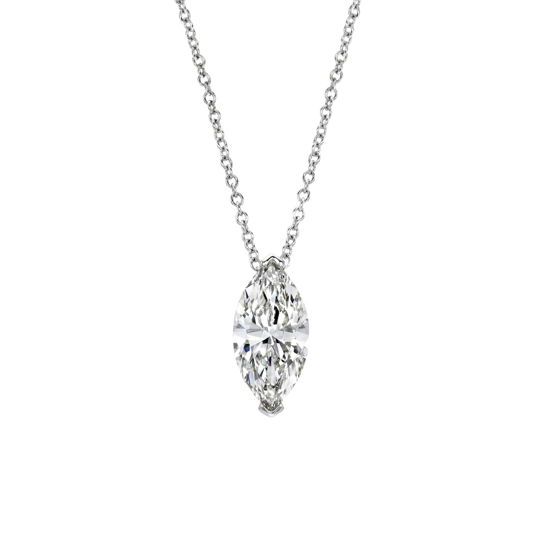 2.68 ct Marquise Diamond Solitaire Pendant Necklace - EGL Certified