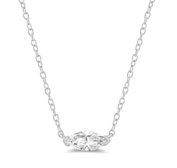2.81 ct Solitaire Diamond Marquise Pendant in 18K White Gold