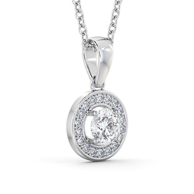 1.62 ctw Halo Round Diamond Solitaire Pendant in White Gold Chain