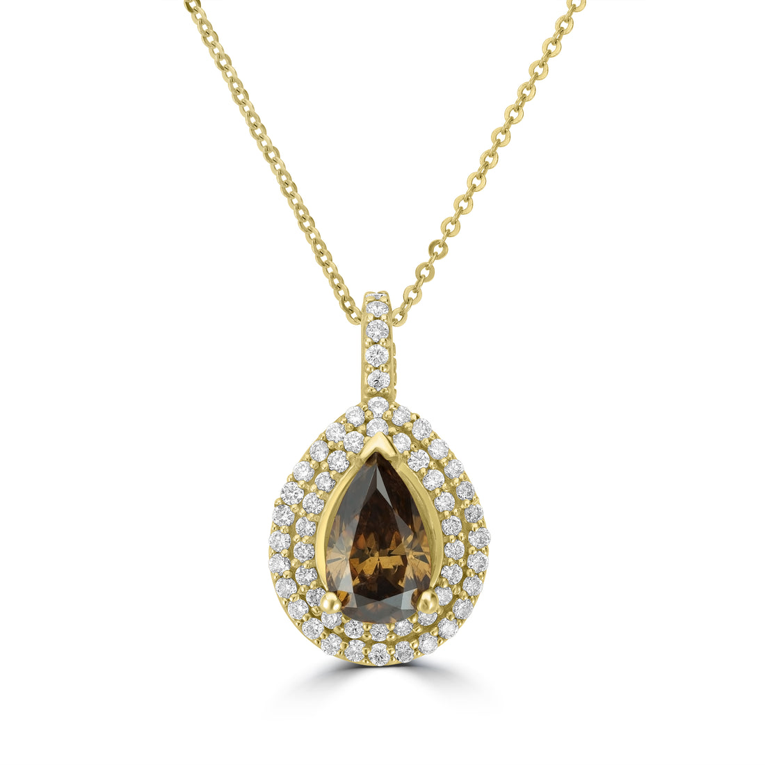 GIA Certified 2.02ct Brown Diamond Solitaire Pendant Necklace