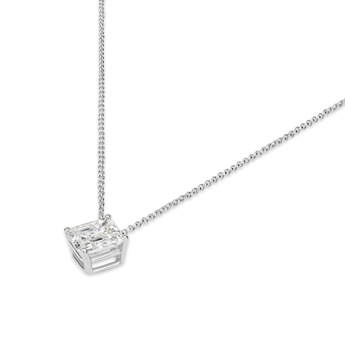 2.38 ct Asscher Cut Diamond Solitaire Pendant in 18K White Gold - EGL Certified