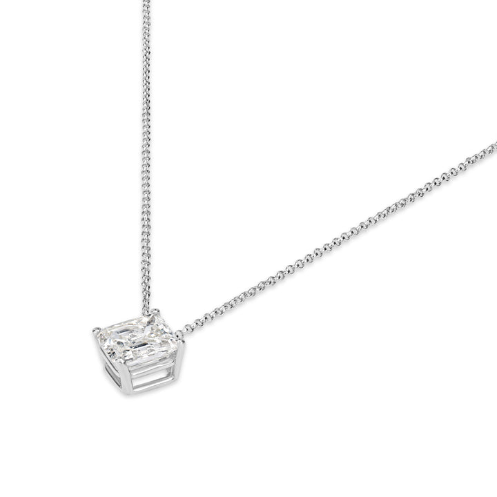 2.38 ct Asscher Cut Diamond Solitaire Pendant in 18K White Gold - EGL Certified
