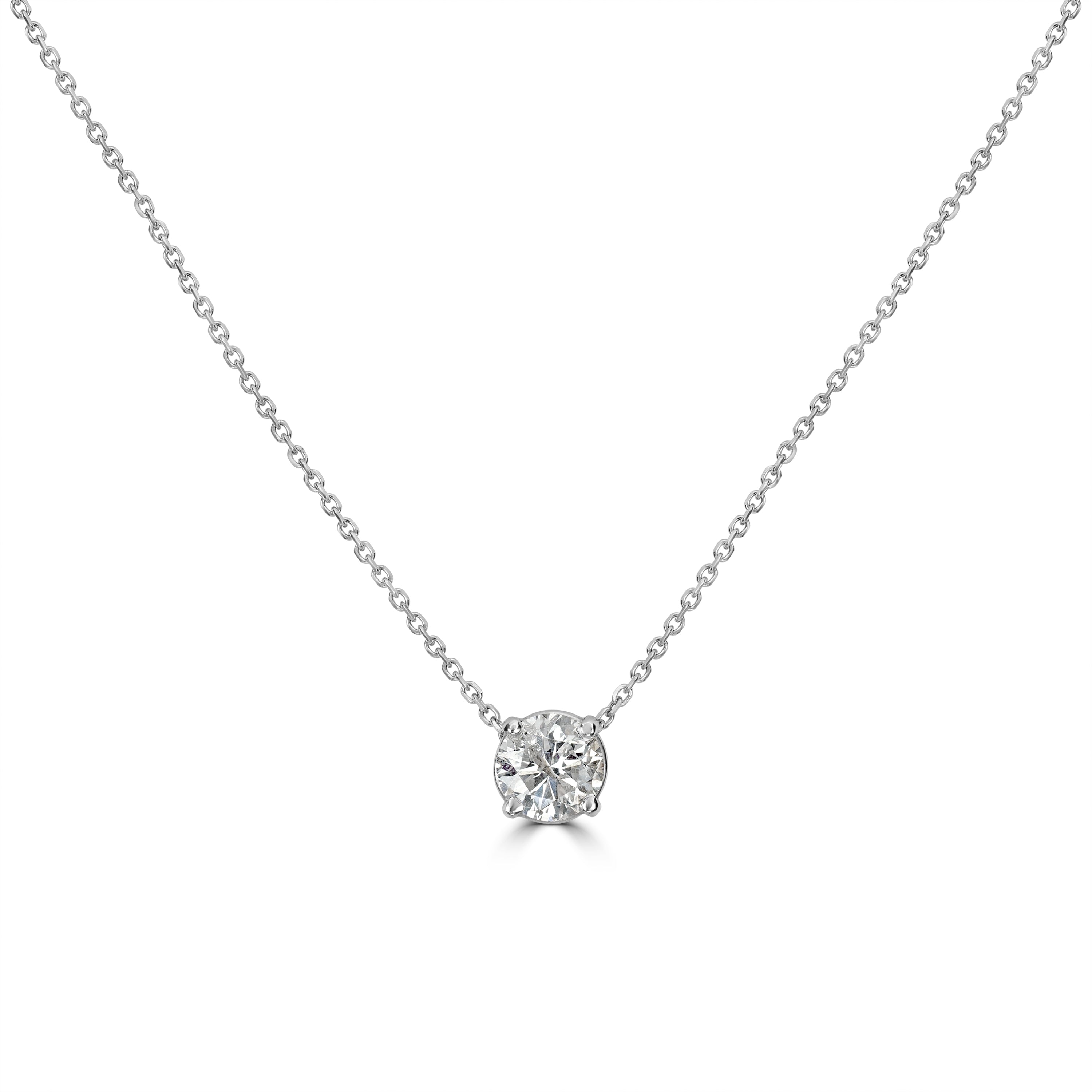 1.14 ct Diamond Solitaire Pendant in 18K White Gold - EGL Certified