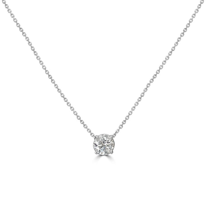 1.14 ct Diamond Solitaire Pendant in 18K White Gold - EGL Certified