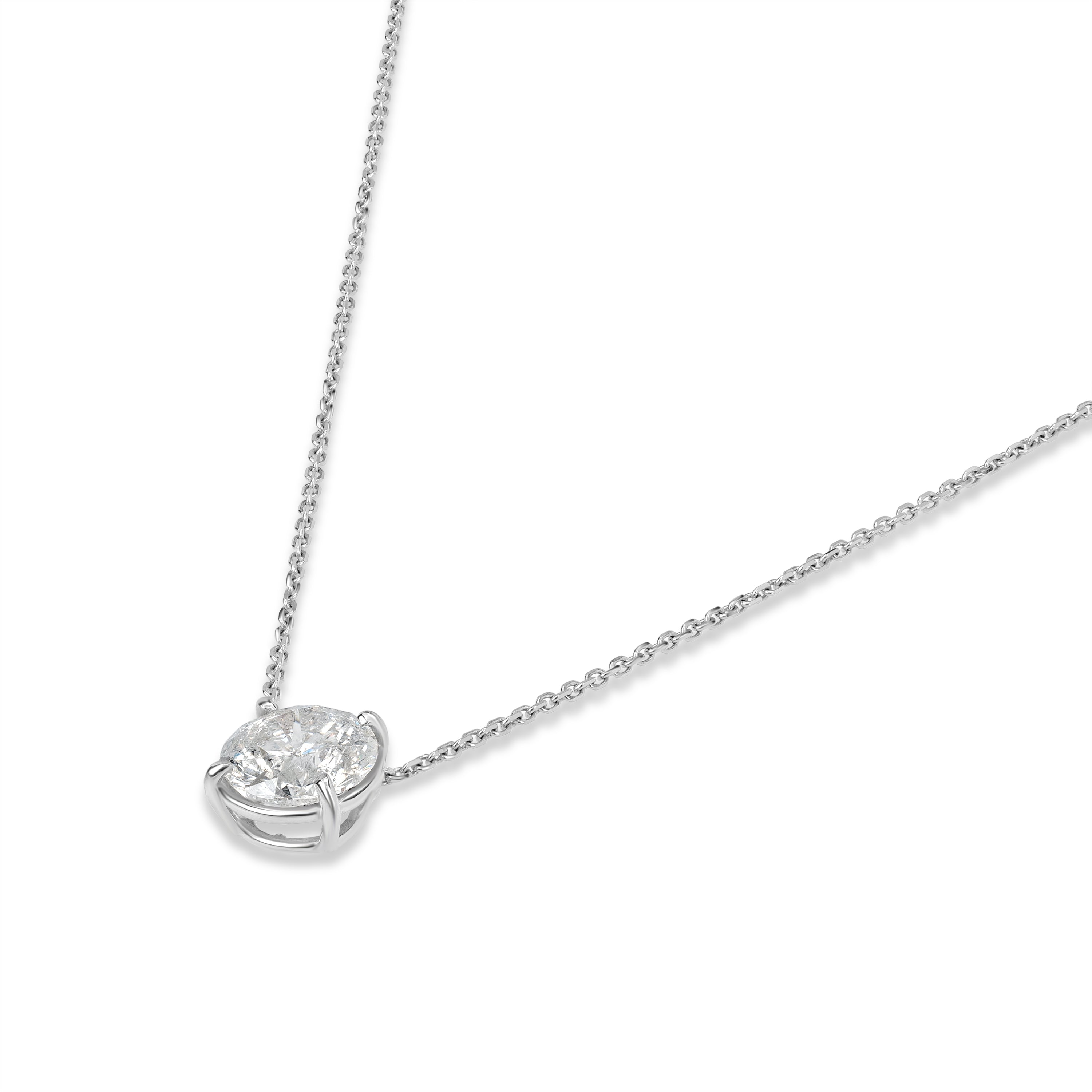 2.17 ct Diamond Solitaire Pendant in 18K White Gold - EGL Certified
