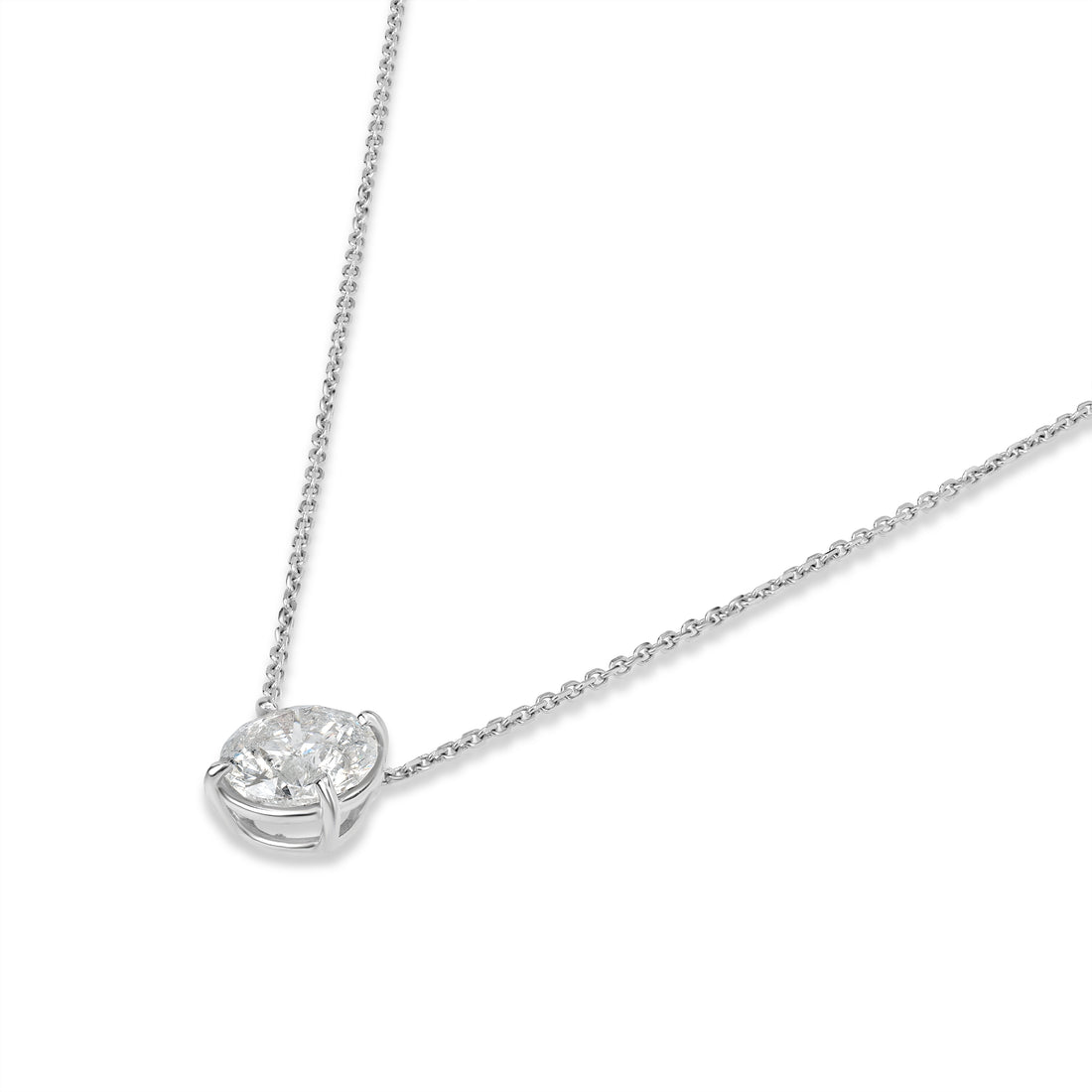 2.17 ct Diamond Solitaire Pendant in 18K White Gold - EGL Certified