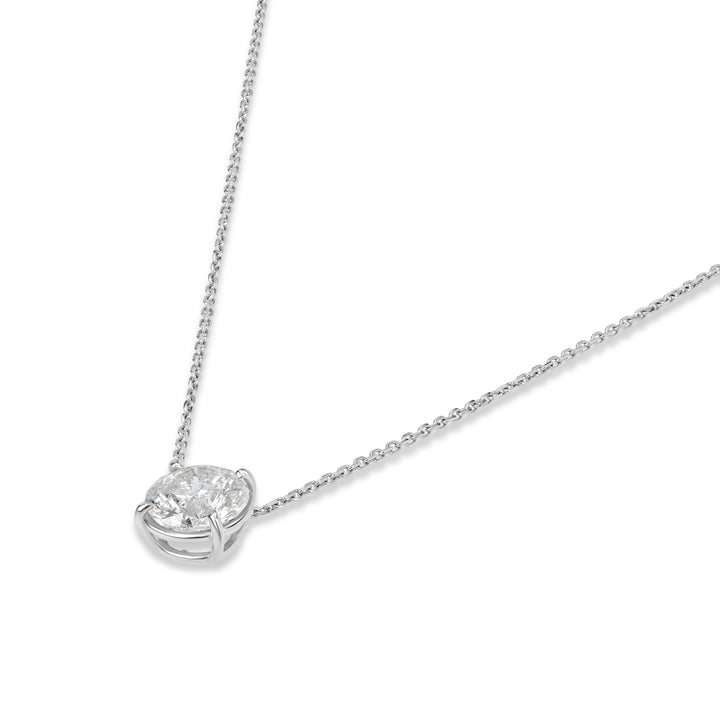 2.17 ct Diamond Solitaire Pendant in 18K White Gold - EGL Certified