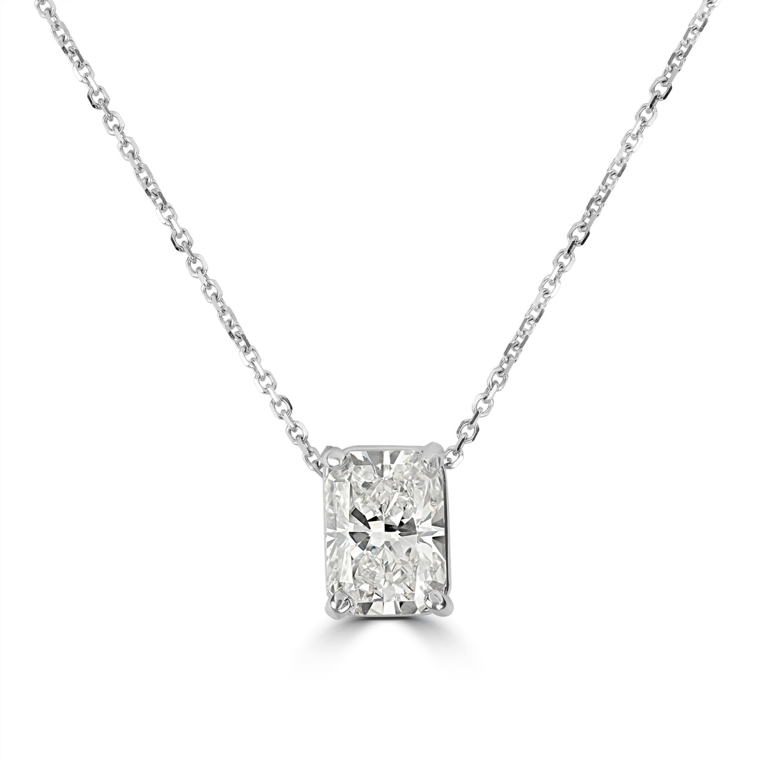 1.14 ct Diamond Solitaire Pendant Necklace in 18K White Gold - EGL Certified