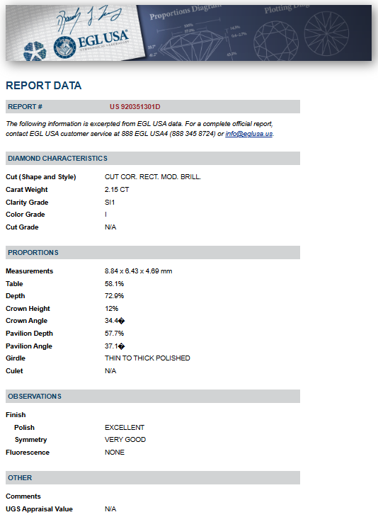 1.14 ct Diamond Solitaire Pendant Necklace in 18K White Gold - EGL Certified