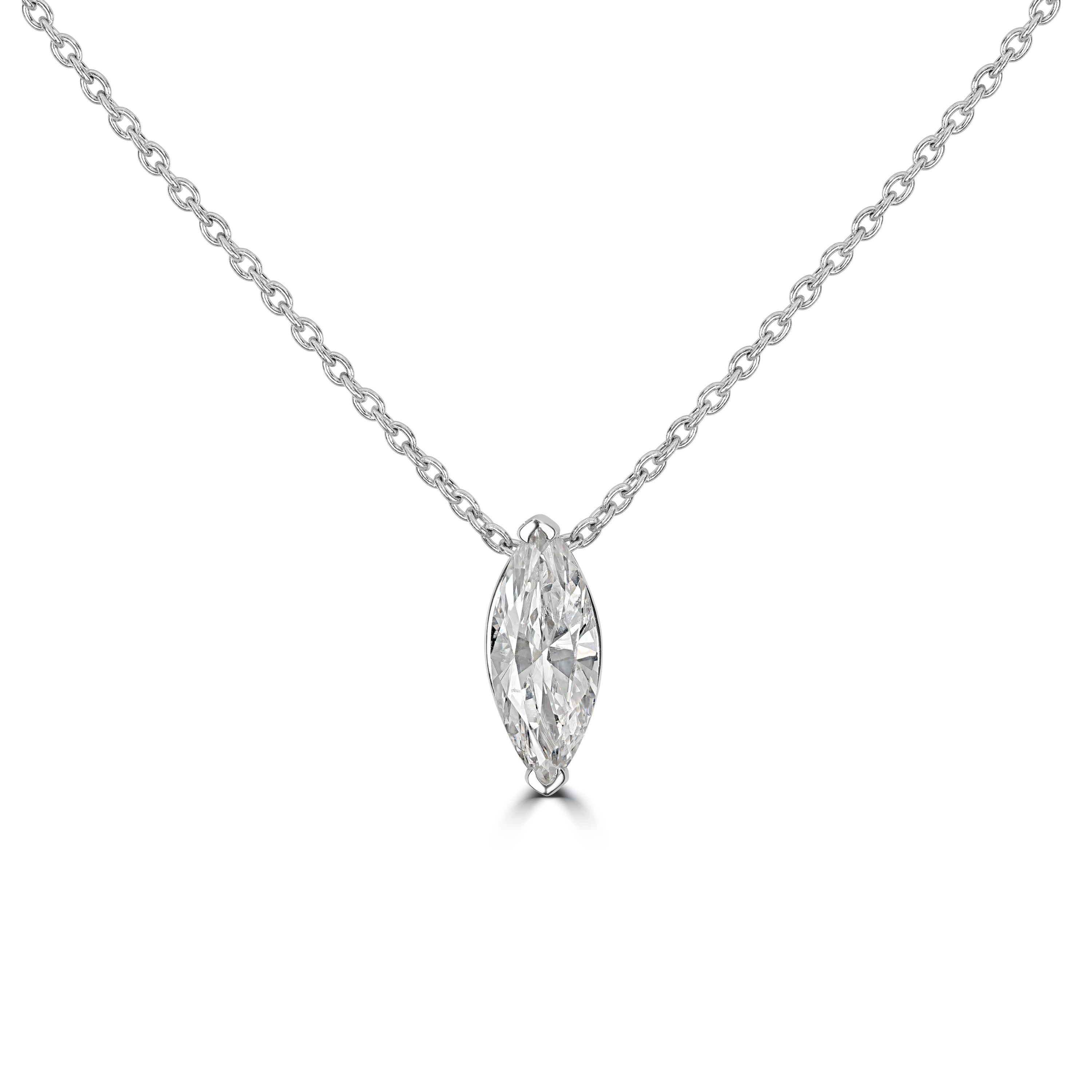 2.68 ct Marquise Diamond Solitaire Pendant Necklace - EGL Certified