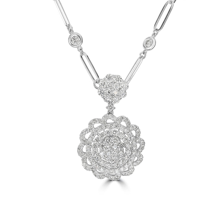 3.35 ct Diamond Pendant in 18K White Gold
