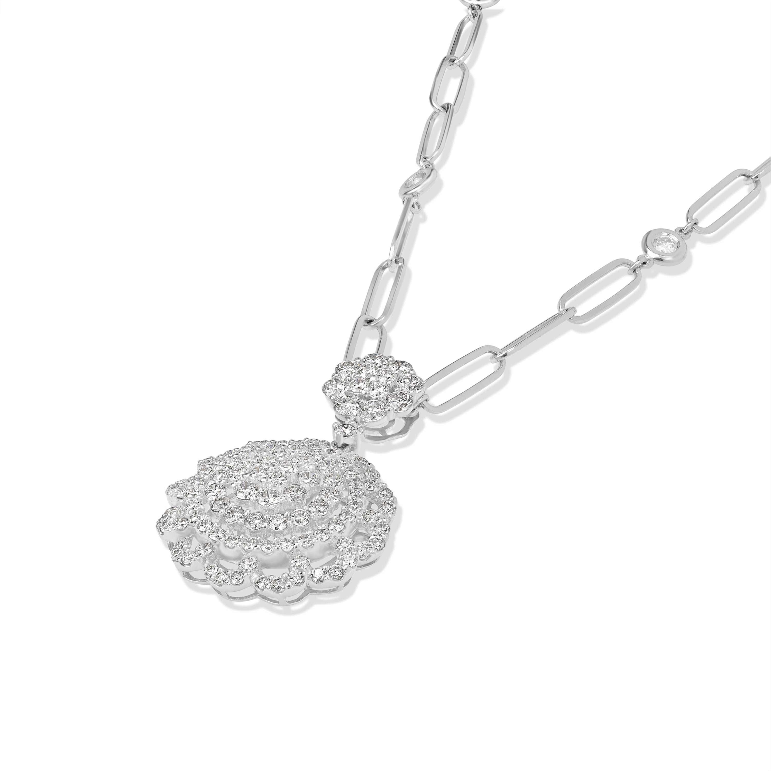 3.35 ct Diamond Pendant in 18K White Gold
