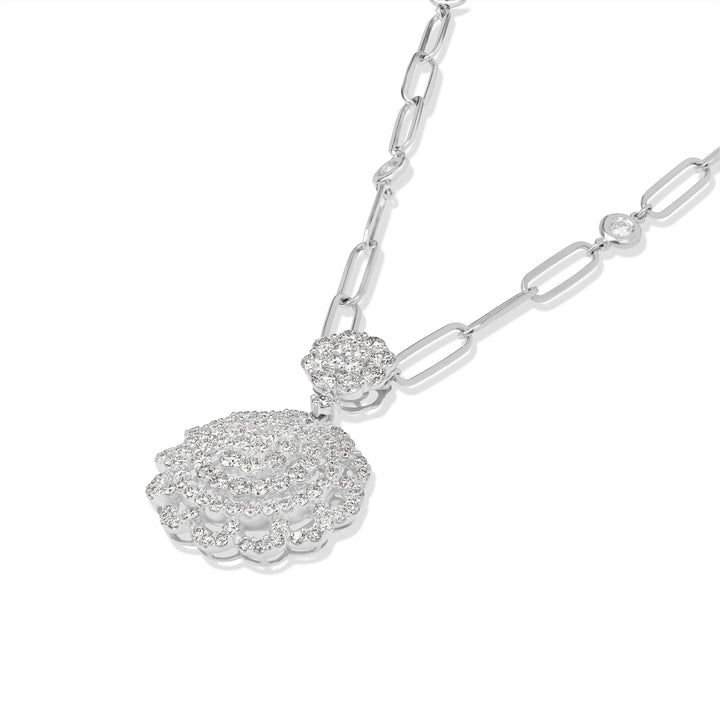 3.35 ct Diamond Pendant in 18K White Gold