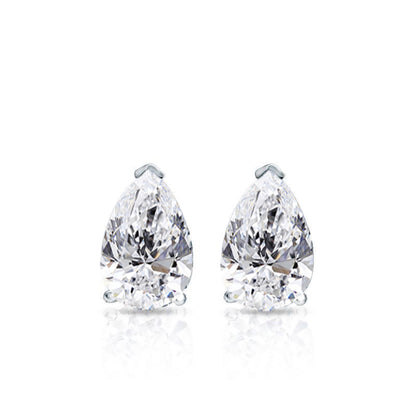 GIA Certified 2.45 Carat Pear Shape Solitaire Diamond Studs