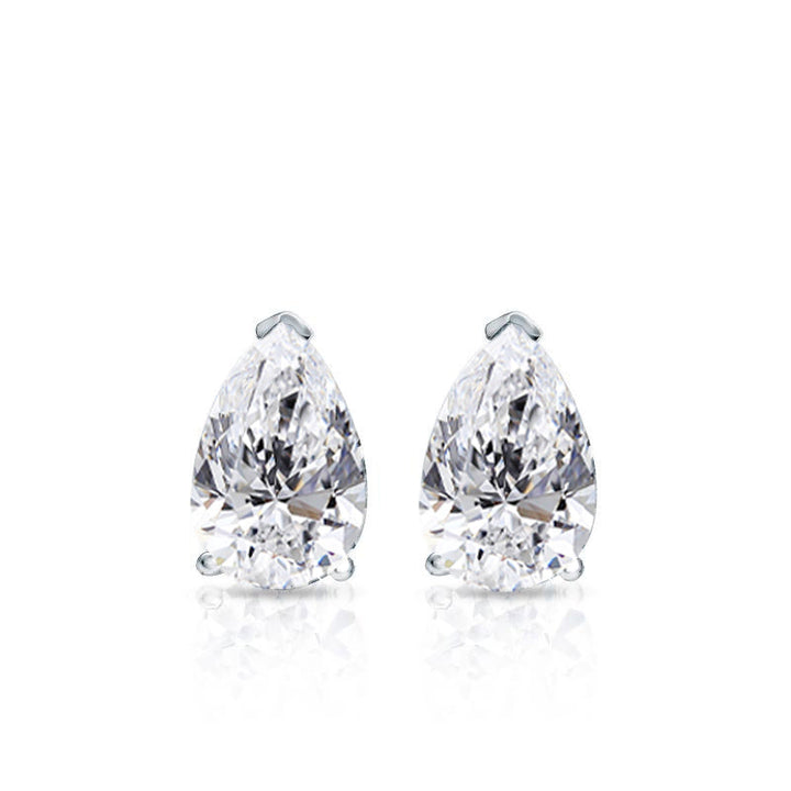 2.45 ct Pear Shape Solitaire Diamond Studs - GIA Certified