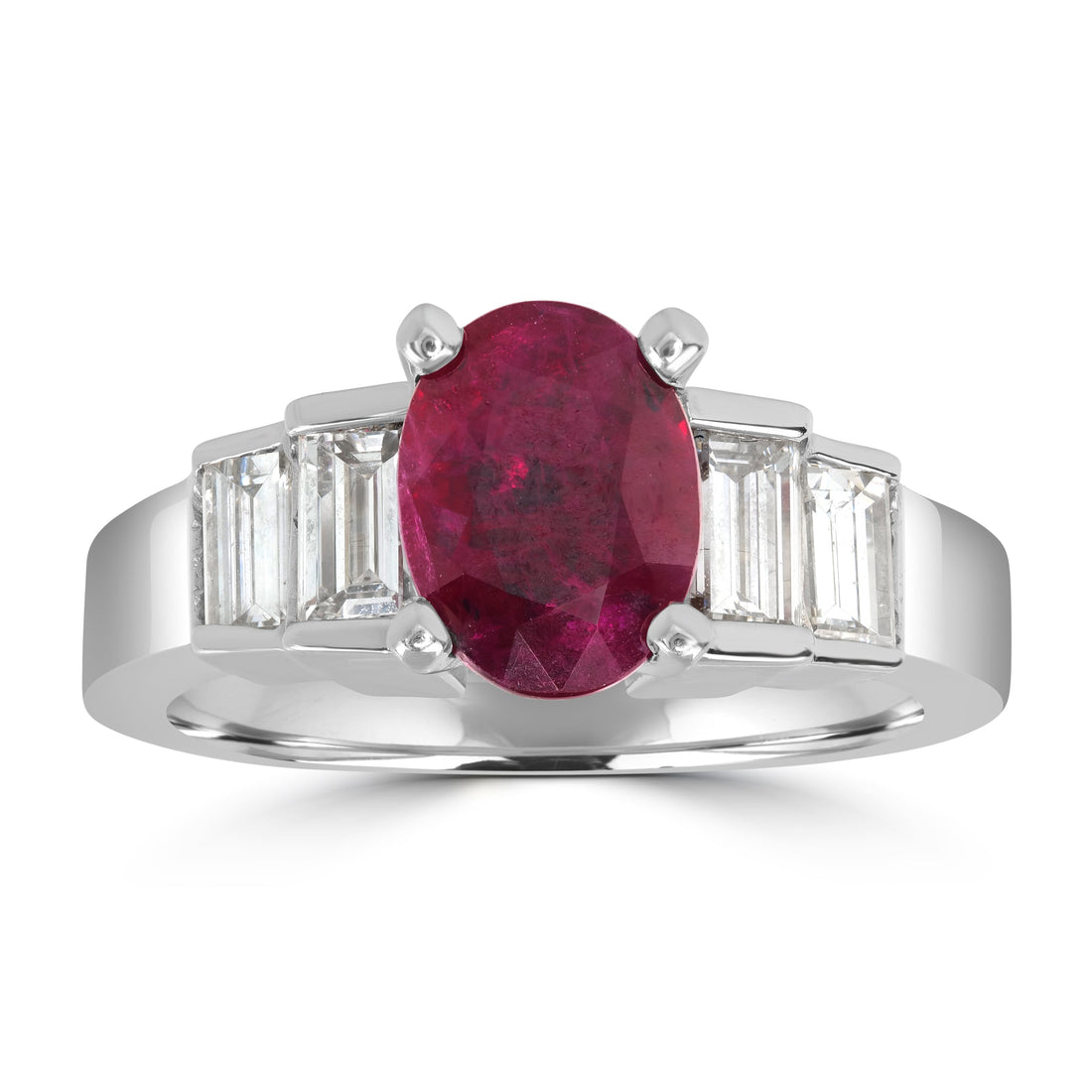 2.08 ct Ruby & 0.96 ct Diamond Ring in Platinum