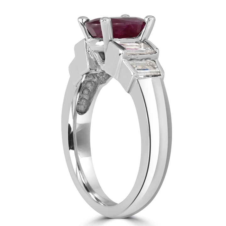 2.08 ct Ruby & Diamond Ring in Platinum
